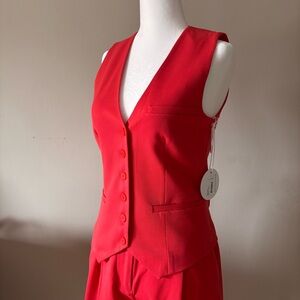 STAUD Shorts and Vest Set: Brett Vest Tomato + Heather Short